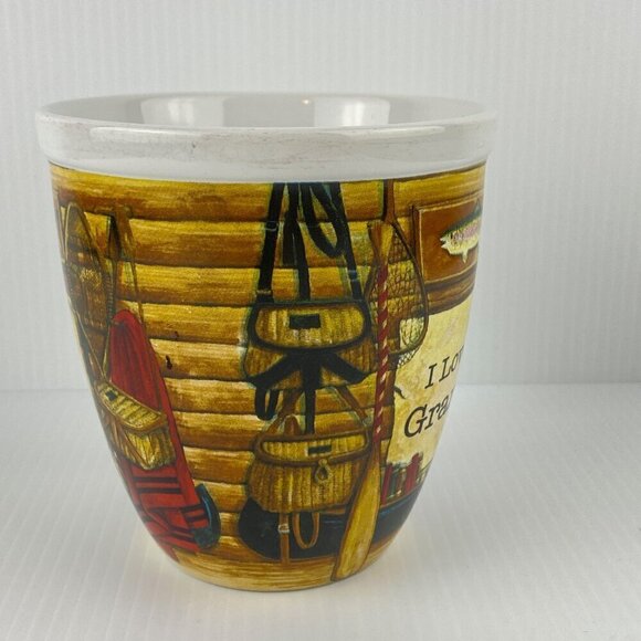Lang I Love My Grandpa Mug Gone Fishin Series 20 oz Ceramic Coffee Cup Fishing - Picture 2 of 8